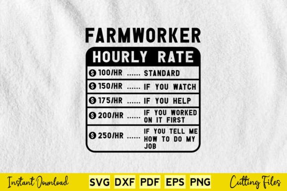 Funny Farmworker Hourly Rate SVG Review