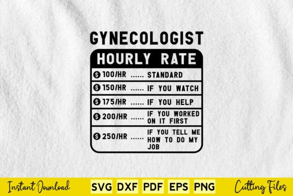 Funny Gynecologist Hourly Rate SVG Review