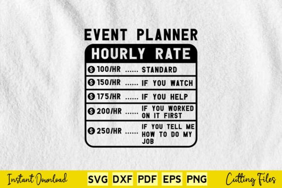 Review: Funny Event Planner Hourly Rate SVG for Embroidery