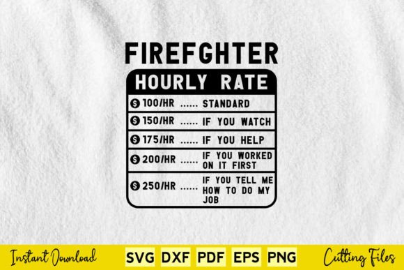 Review: Funny Firefighter Hourly Rate SVG for Embroidery