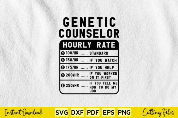 Reviewing the Funny Genetic Counselor Hourly Rate SVG
