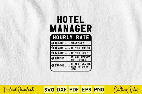 Reviewing the Funny Hotel Manager Hourly Rate SVG