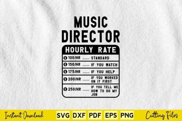Reviewing the Funny Music Director Hourly Rate SVG